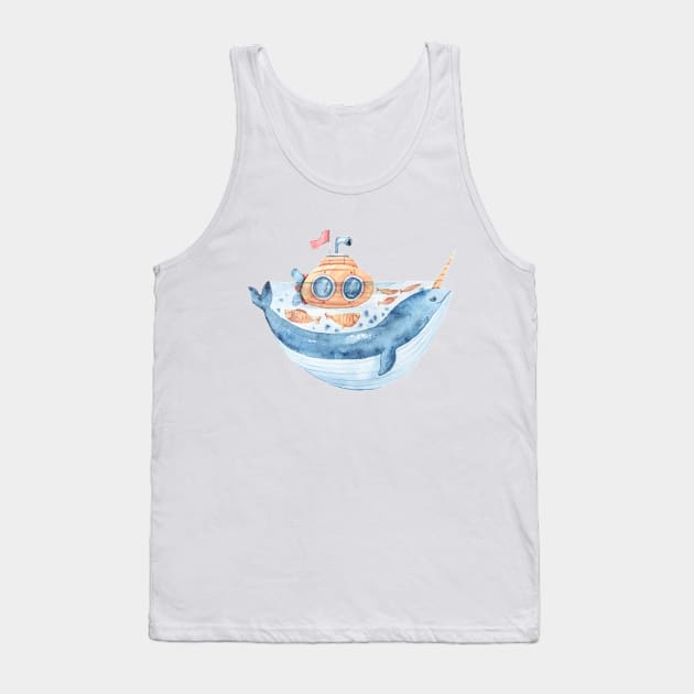 Cute whale Tank Top by Kurocha